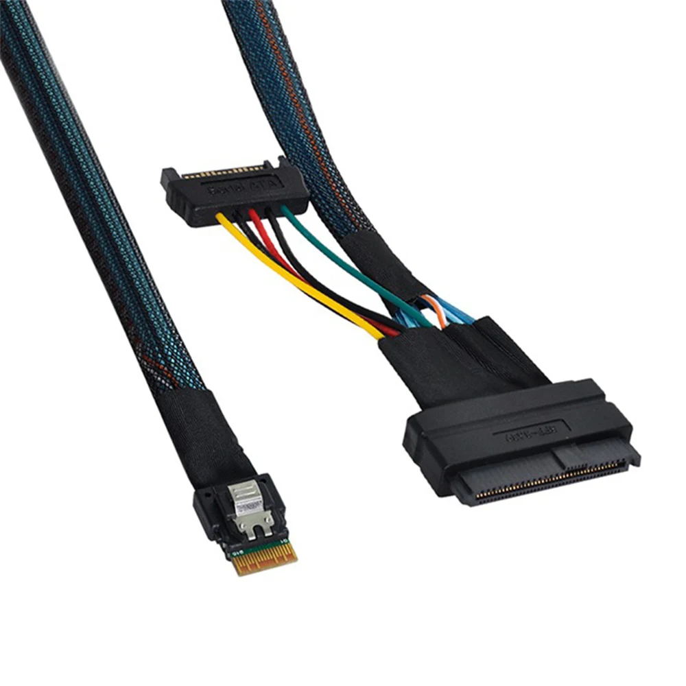

U.2 Adapter Cable 0.5m SFF-8639 to SFF-8654 Slimline 4i NVME SSD PCIE Cable for Mainboard 750 p3600 p3700 M.2 SSD