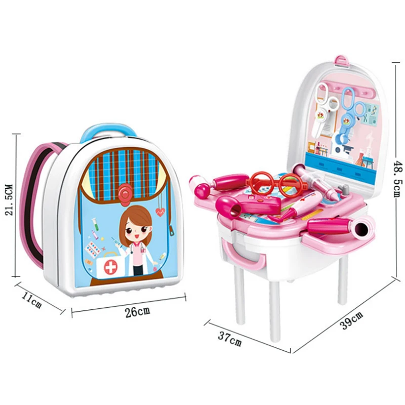 

New Children's Play Cosplay Toys Schoolbag Styles For Boy Girls Kitchen Doctors Portable Travel Suitcase Type DIY Children's Toy
