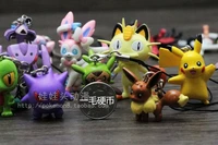 tomy pokemon action figure meowth pikachu piplup pocket monster xy mobile phone rope keychain chain pendant pendant model toy