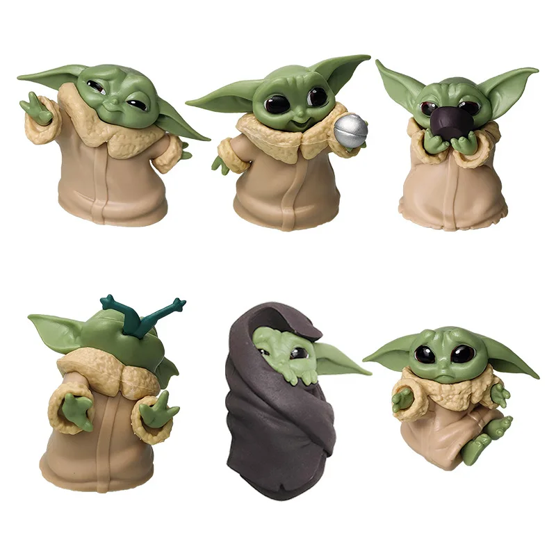 

6-7 Cm Star Wars Baby Yoda Anime Character Kawaii Mandalorian Six Children's Gifts 6 Children's Toys