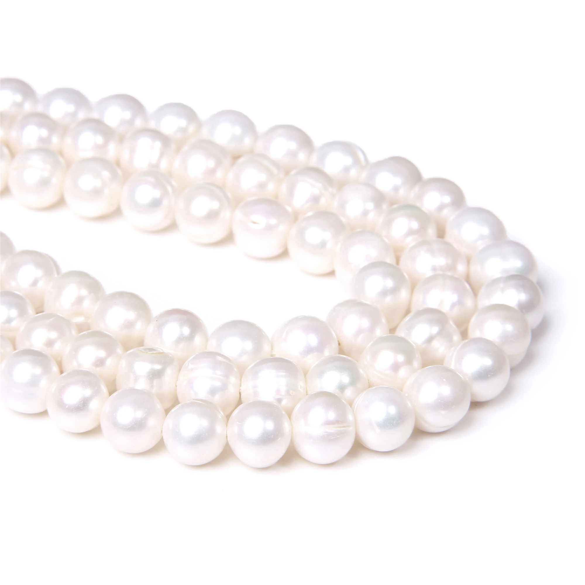 Fine AAA 100% Natural Freshwater White Pearl Beads For Women Jewelry Making DIY Bracelet Necklace Earrings 8-9mm 14'' Accessory