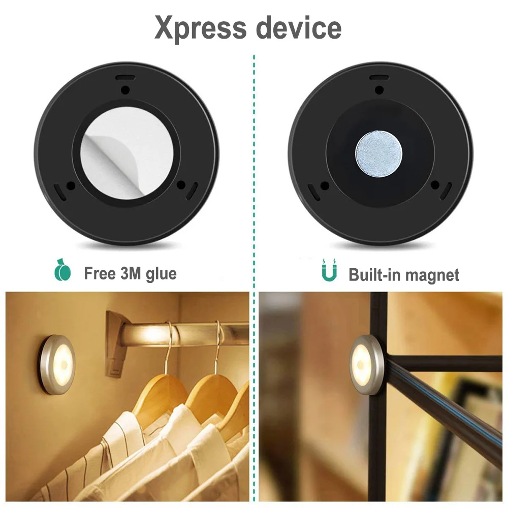 

Motion Sensor LED Cabinet Light Warm White Toilet Energy Saving LED Night Light Light Sensor 6LEDs Eye-friendly Night Light