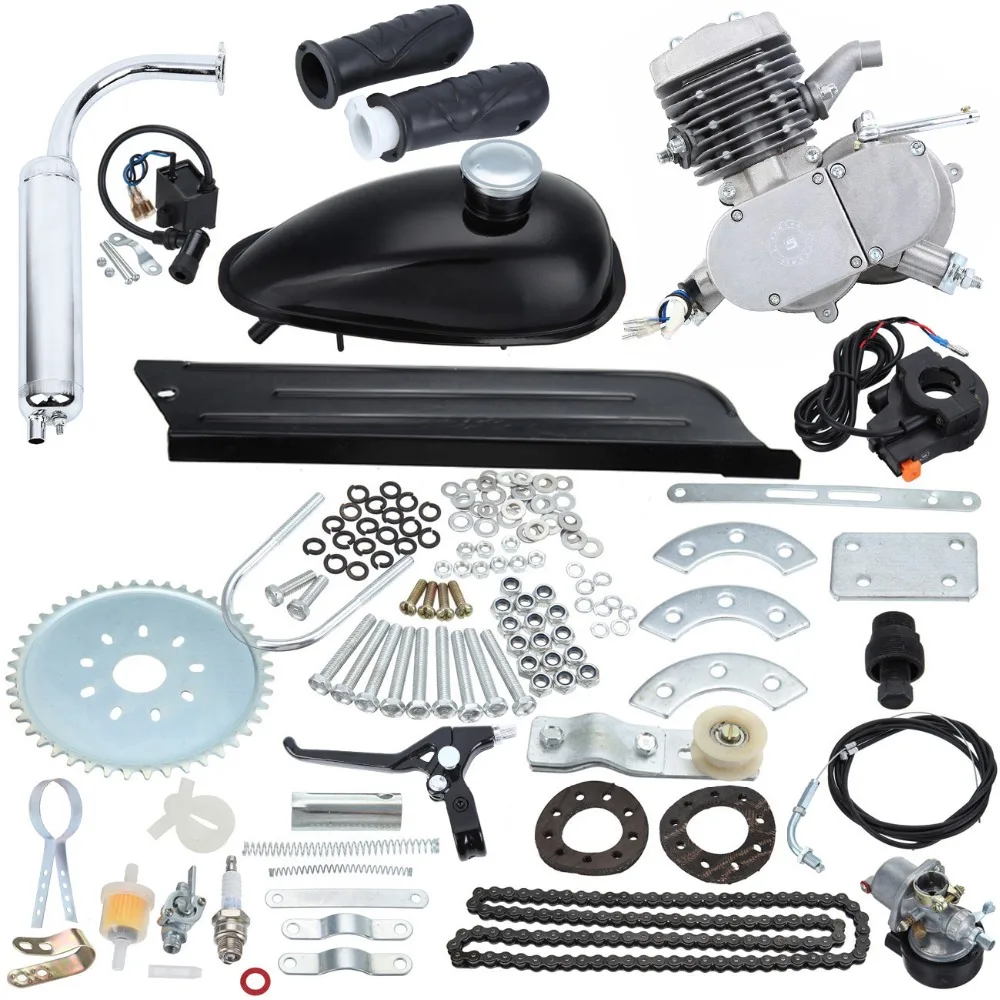 80cc 2 велосипедный мотоцикл инсульт газовый двигатель комплект для DIY электрический велосипед горный велосипед полный комплект двигателя велосипедный комплект газового двигателя