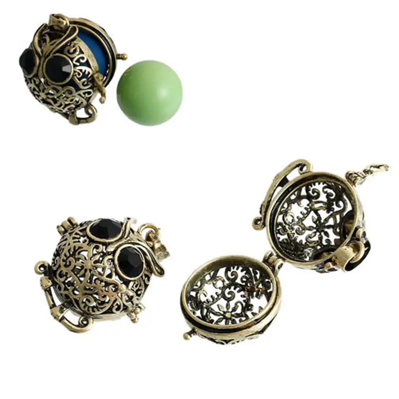 1 шт. медный шар гармонии Wish Подвески в виде коробочек Хэллоуин Сова Резные черные