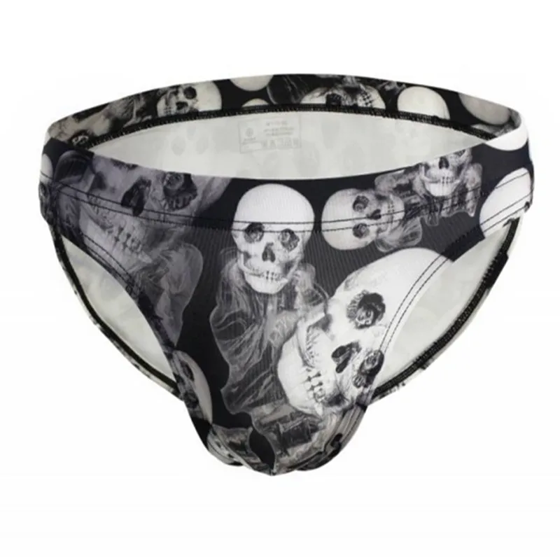 Нижнее белье мужское с принтом черепа пикантные трусы-брифы спортивные плавки |