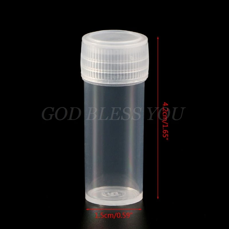 

20Pcs 5ml Plastic Test Tubes Vials Sample Container Powder Craft Screw Cap Bottles for Office School Chemistry Supplies