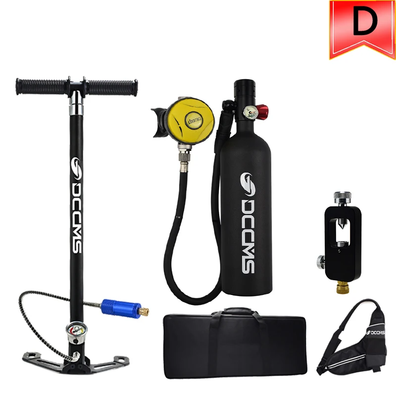 

Мини-оборудование для подводного плавания, 1000 мл, кислородный резервуар для дайвинга с четырехступенчатым воздушным насосом, для подводног...