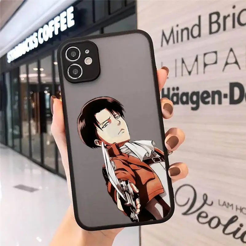 

Japan anime Attack On Titan Phone Case matte transparent For iphone 7 8 11 12 plus mini x xs xr pro max cover
