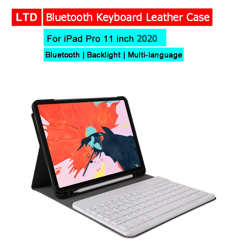 Кожаный чехол с клавиатурой Bluetooth для iPad Pro 11 дюймов 2020 русская Арабская