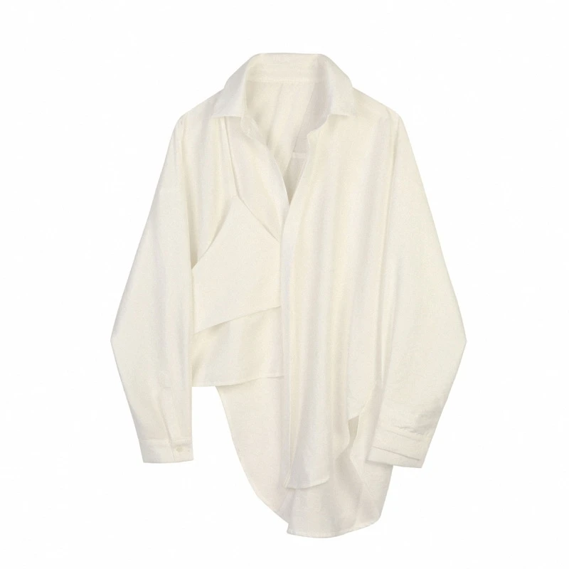 

Shirt Getspring Women Long Sleeve Irregular Cotton Womens Tops Blouses Black White Asymmetry Long Loose Blouse Tops Women
