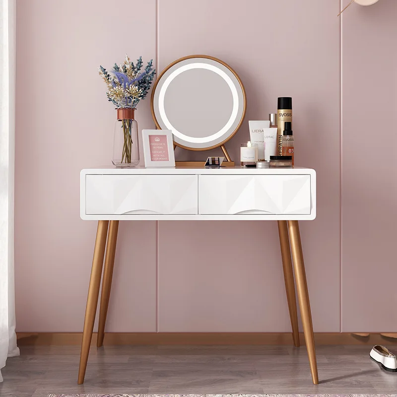 Nordic Light Luxury Dressing Table Louis Vanity Minimalist Makeup Desk Set Bedroom Furniture | Мебель