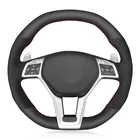 Чехол рулевого колеса автомобиля Мягкий черного цвета из натуральной кожи и замши, для Mercedes-Benz A 45 AMG 2013-2015 CLA 45 C 63 AMG CLS 63 AMG