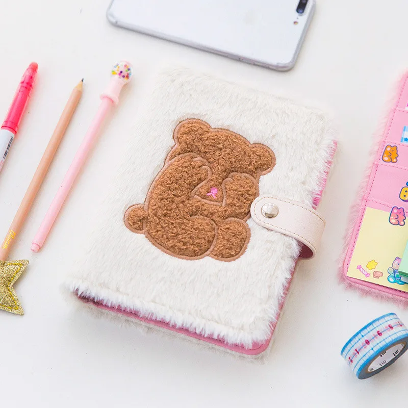 

Bentoy Kawaii Plush Journal Planner Schedule Book DIY Cartoon Print A6 Agenda To Do List Dairy Notepad Credit Card Holder