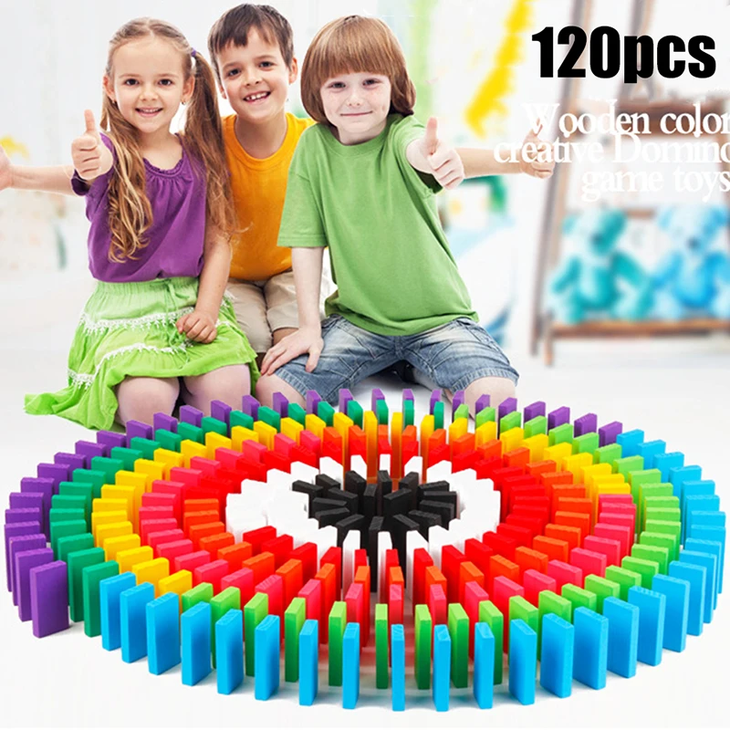 

120x Entertainment Large Domino Children Early Education Wooden Educational Toys New