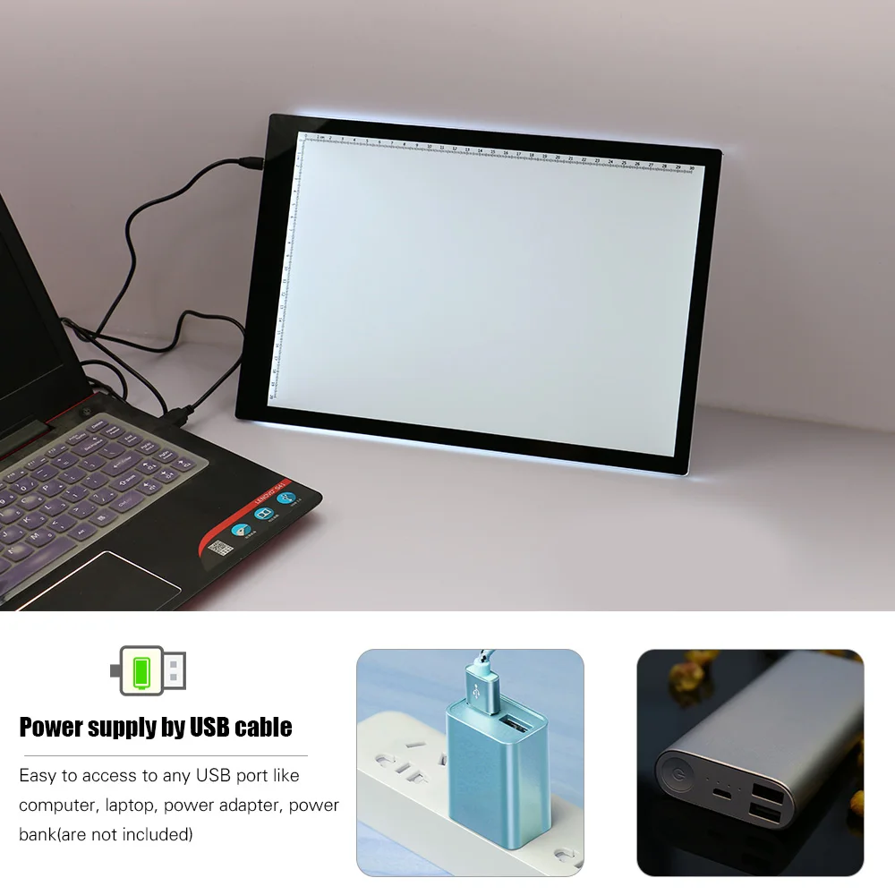 Светодиодный индикатор A4 со шкалой ультратонкий с питанием от USB|Цифровые