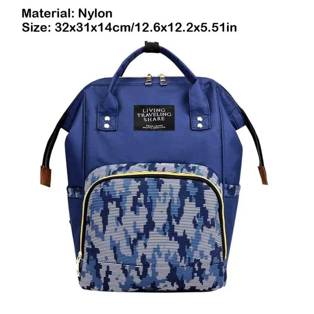 Dark blue camouflage Новинка, модная сумка для мумии, для подгузников, в полоску, большая вместительность, рюкзак для мамы, женский, для путешествий, шоппинга, для кормления, для хранения подгузников, сумка-Органайзер - Цвет: Dark blue camouflage