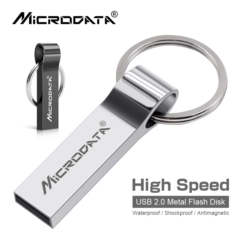 

usb flash drive 16gb 32gb 64gb pendrive usb stick with keychain Flash Drive Stainless Steel USB 2.0 pen drive 256gb 128gb
