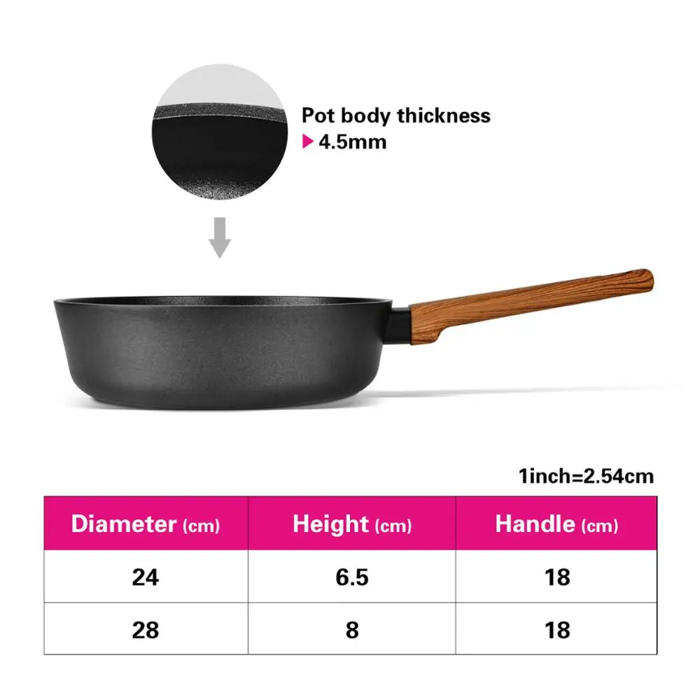 FISSMAN VEGA серия глубокая сковорода с черным мраморным покрытием алюминиевая