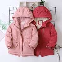 childrens coat cotton coat winter hooded thickened long coat to keep warm girls boys padded jacket warm toddler kids outerwear