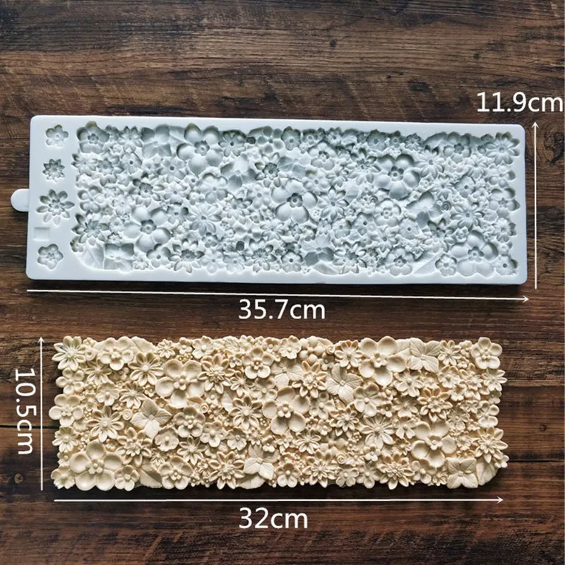 Цветок Большие размеры силиконовая форма DIY fondant(сахарная) торт подходит для мягких конфет, высыхает на воздухе формовочная глина, воск, мылом и смолы