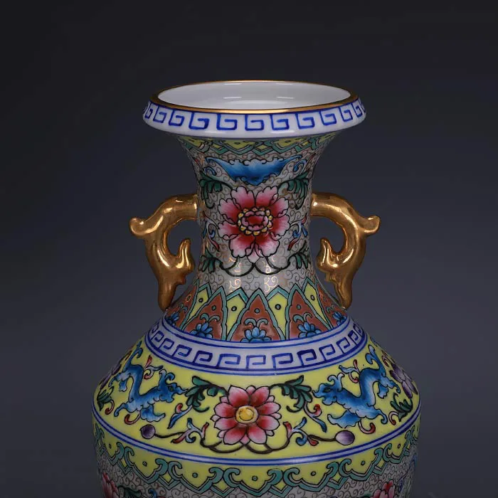 Античная цветная эмалированная керамическая Цветочная ваза в китайском стиле |