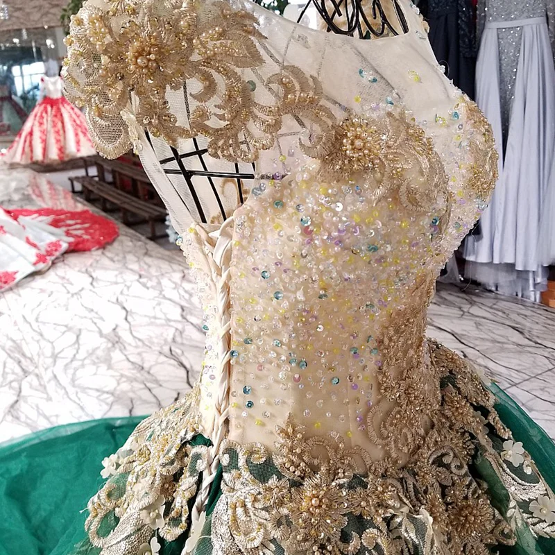 LS23170 зеленый бальное платье вечернее колпачок рукав O образным вырезом боковые