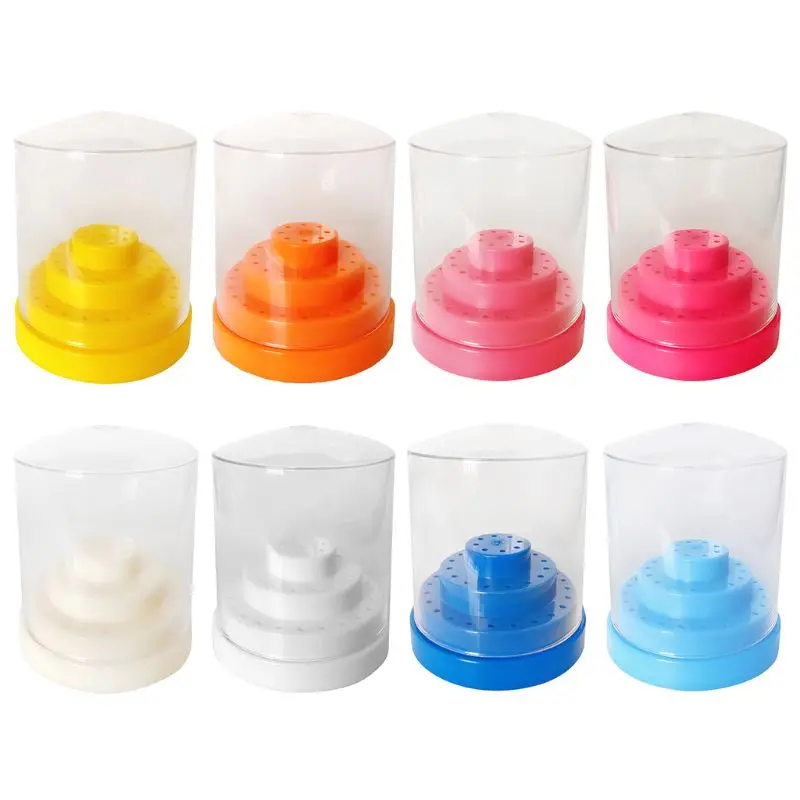 48 отверстий для ногтей сверло держатель дисплея с крышкой контейнер маникюрных