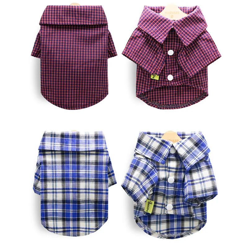 Классическая одежда для собак клетчатый костюм щенков маленьких и средних на