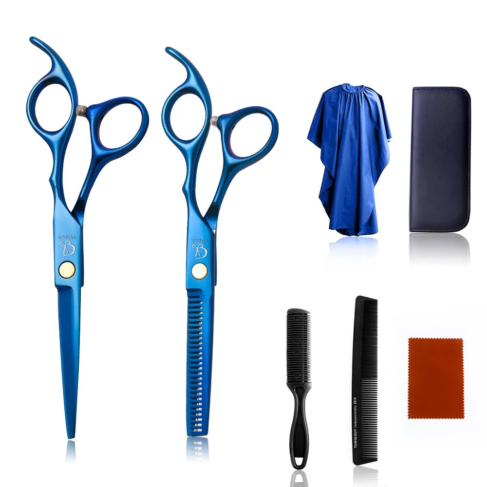 

7pcs/Set 6.0 Professional Hairdressing Scissors Professional Barber Scissors Set Hair Cutting Shears Scissor Haircut