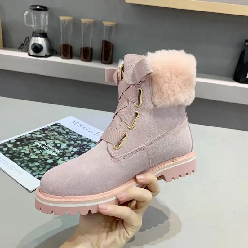 

2020 New Fashion Luxury Boots Women Designers Genuine Leather Slip-On Round Toe Flat with Low (1cm-3cm) Ankle women Boots