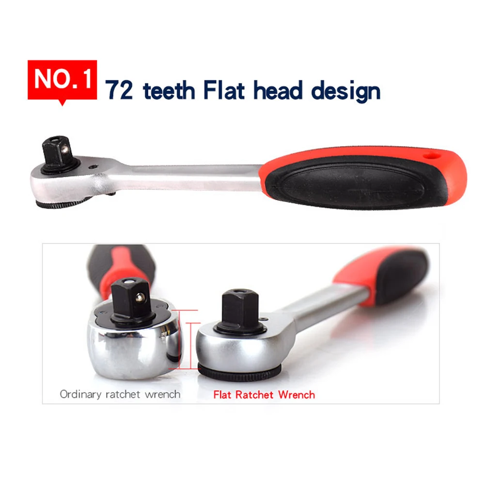 

45 PCS Multi-function Spark Plugs Socket Bits Tool Set 72 Tooth Flat Heads Ratchet Wrench Auto Inspection Repairing Tool