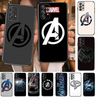 marvel avengers logo phone case hull for samsung galaxy a70 a50 a51 a71 a52 a40 a30 a31 a90 a20e 5g a20s black shell art cell co