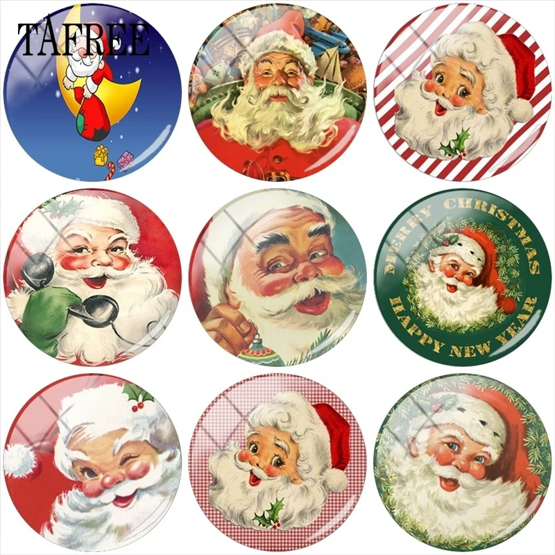 TAFREE ВИНТАЖНАЯ фотография Санта Клауса 12 мм/15 мм/16 мм/18 мм/20 мм/25 мм Рождественская