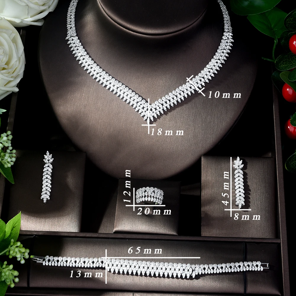 Набор украшений HIBRIDE с блестящим кубическим цирконием Дубай 2019 женский свадебный