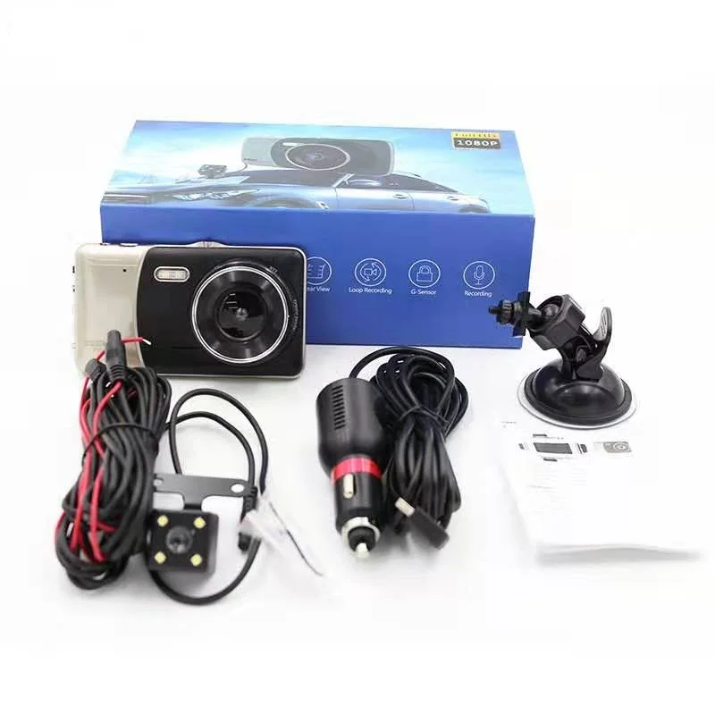 4 0 дюйма HD 1080P Автомобильный видеорегистратор с двумя объективами камера ночного