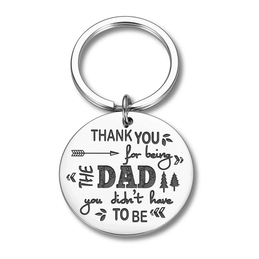 

Fathers Day Gifts for Dad Stepfather Birthday Gifts Keychain for Step Daddy Thank You for Being My Dad Men Key Ring Adoptive Dad