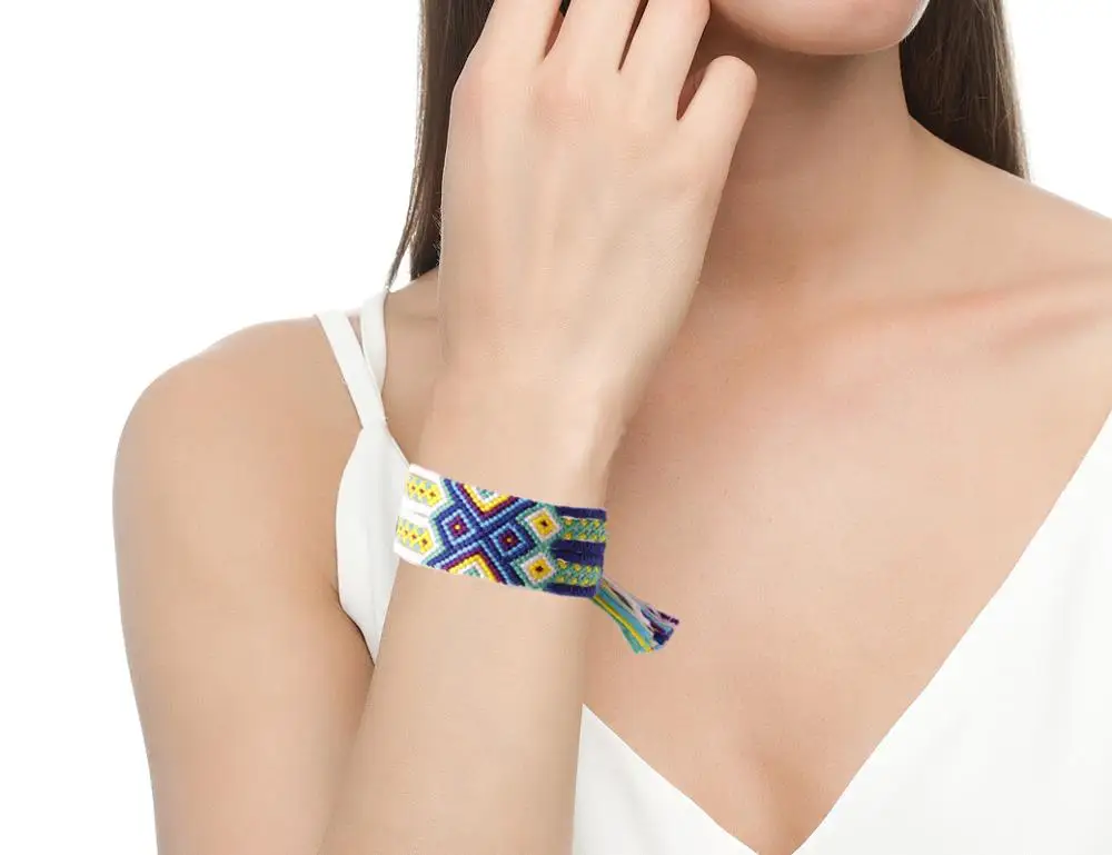 Летние плетеные браслеты дружбы ручной работы в богемном стиле с завязками