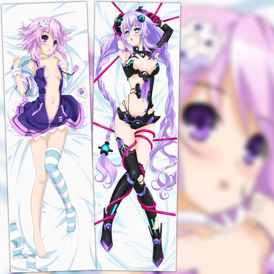 Наволочка для подушки с аниме гипергабаритом нептуния фиолетовое сердце Нептун