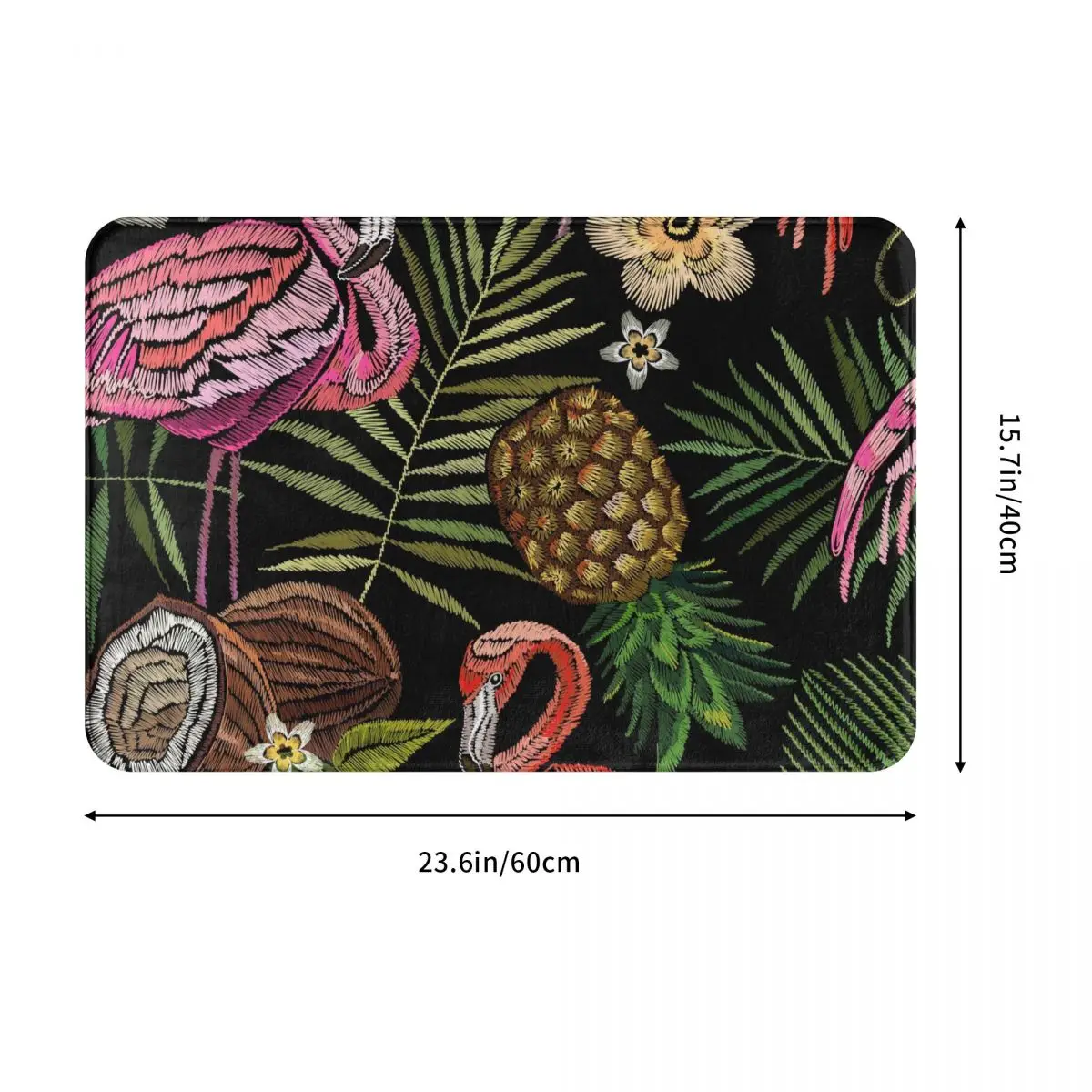 Коврики для дверей с вышивкой тропический фламинго пальма листья ананас