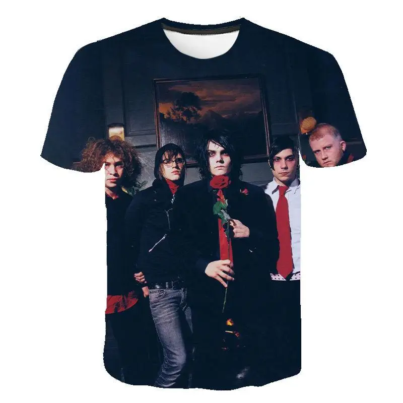 

Новинка 2020, Романтичная футболка My Chemical, мужские, женские, детские топы в стиле панк с изображением свечей, летняя 3D футболка с коротким рука...