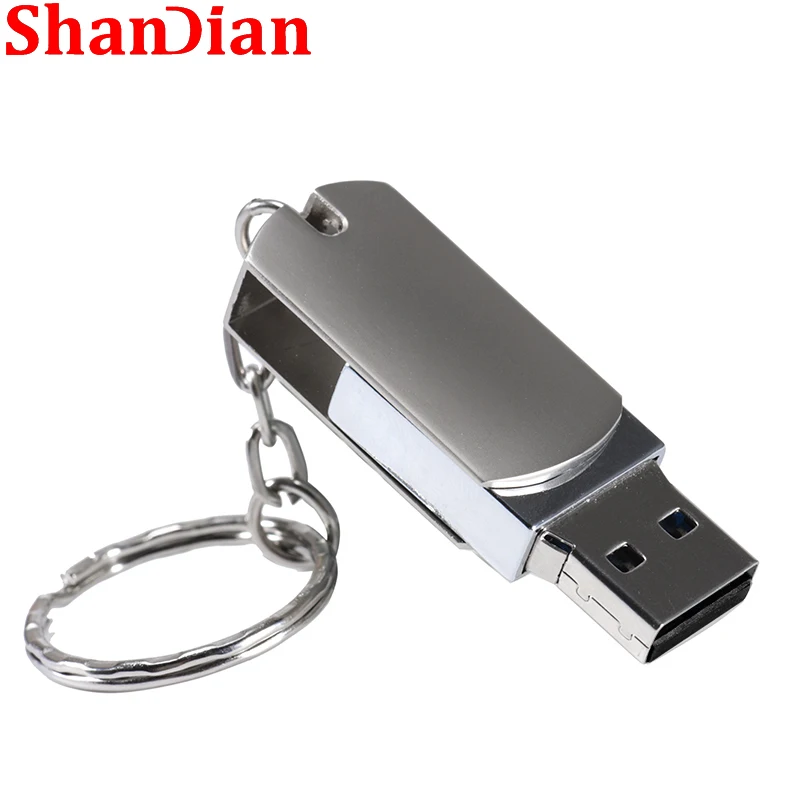 

Портативный металлический usb-флеш-накопитель SHANDIAN, флеш-накопитель 128 ГБ, 64 ГБ, 32 ГБ, 16 ГБ, 4 Гб, мини-флешка, usb-накопитель с логотипом заказчика