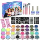 Набор блестящих татуировок для макияжа, лица, тела, блеска для фестиваля, вечеринки сделай сам для детей, подростков, взрослых, искусственная кровь