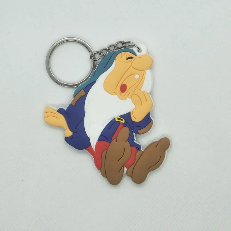 8 Аниме Белоснежка брелок ведьма королева Dopey застенчивый Sneezy Grumpy Sleepy милый забавный мультфильм ПВХ брелок кулон ювелирные изделия подарок - Цвет: 8