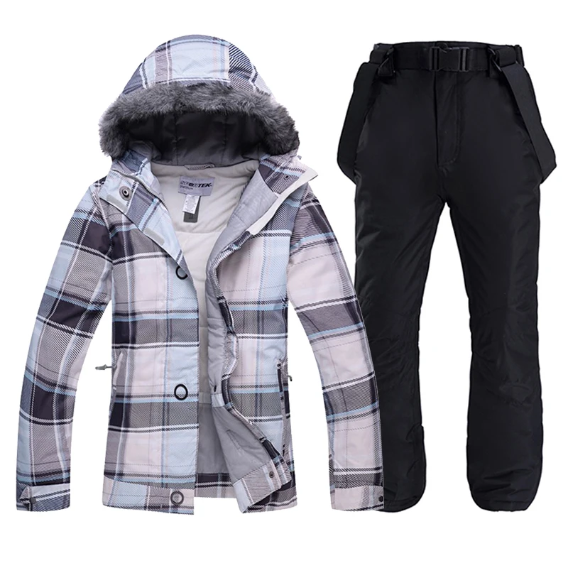 

Cheaper Girls Wear Snow Suit Sets Snowboarding Clothing 10k Waterproof Breathable Winter Gear Ski Jacket + Strap Pant Women