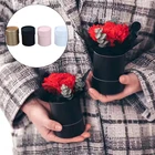 Новый мини цветы бумажная коробка круглый вазы ведро ПВХ Transpant Свадебный декор букета
