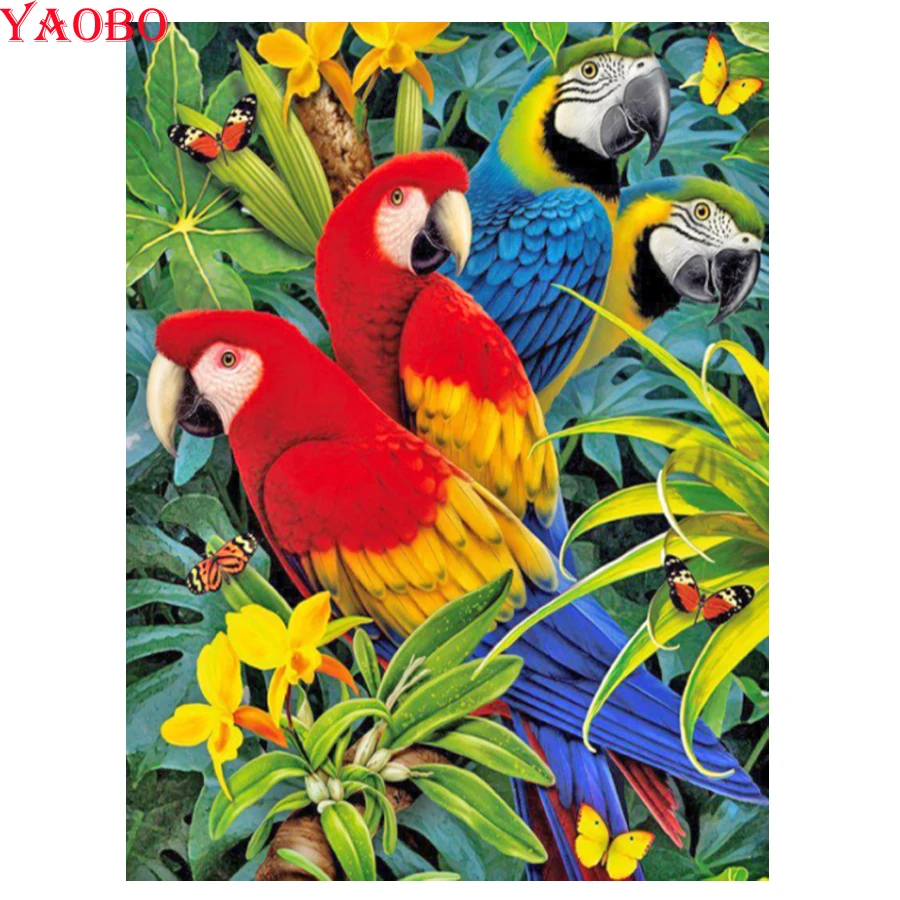 

5D DIY Diamond Painting Parrot Bird Animal Cross Stitch Full Square Drill Embroidery Diamond Mosaic Kit Handmade Gift Needlework