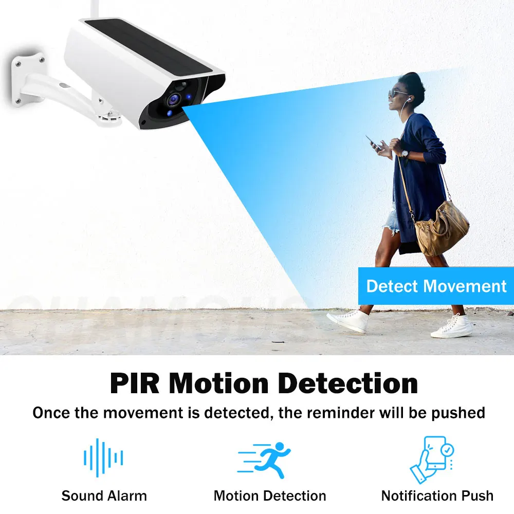 للبيع كاميرا مراقبة خارجية IP Wifi HD 1080P مع لوحة شمسية ، جهاز أمان لاسلكي ، مع لوحة شمسية ، للمنزل المتصل المخفي