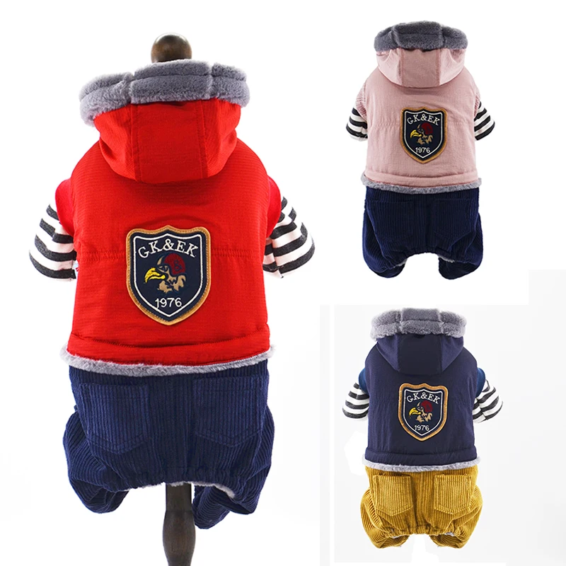 Зимняя очень плотная одежда для собак теплый комбинезон из хлопка пуховое пальто