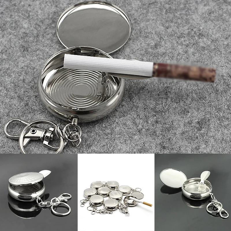 Мини пепельница для сигарет из нержавеющей стали переносная карманная с