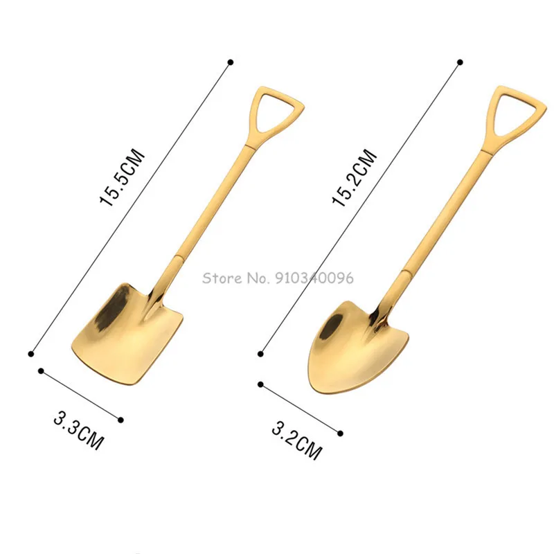 

Creative Retro Watermelon Shovel Coffee Spoon Stainless Steel Dessert Ice Cream Tip Flat for Christmas Gifts